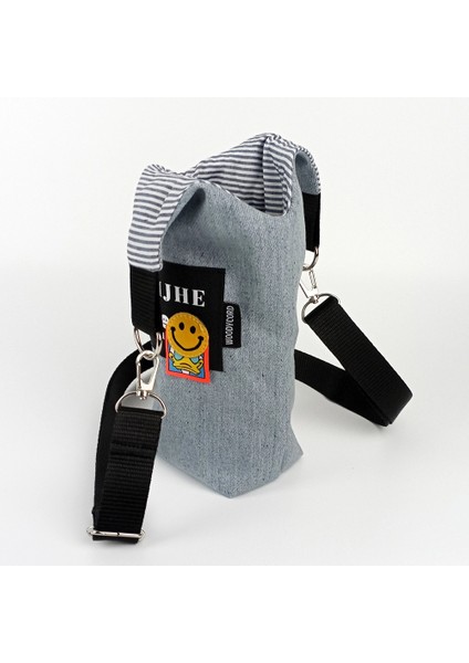 El Yapımı U Model Gri Kot Smiley Termos Kılıfı Iceflow 0,89 modelleri