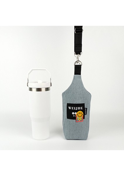 El Yapımı U Model Gri Kot Smiley Termos Kılıfı Iceflow 0,89 fırsatları