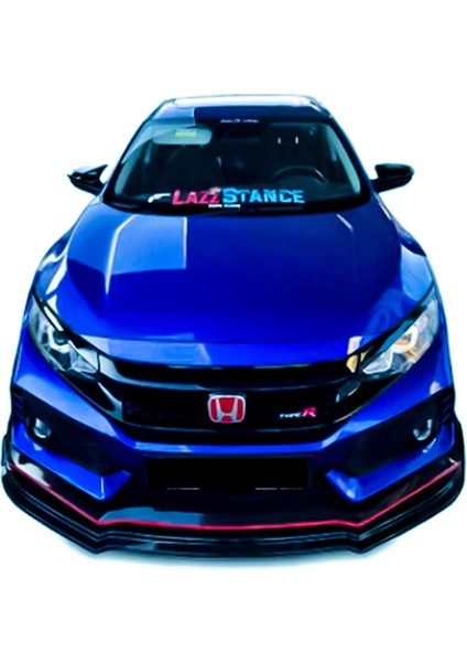 Honda Civic Fc5 Typer 3 Parça Ön Lip Parlak Siyah Plastik Ön Ek Karlık