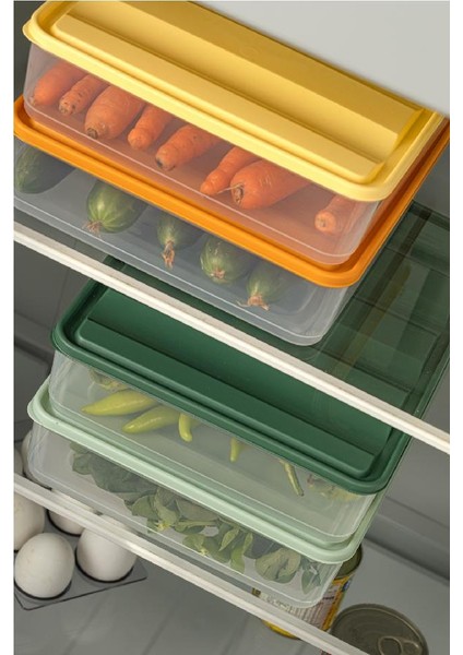 6'lı Renkli Büyük Boy Buzdolabı Dondurucu Organizer ve Saklama Kabı Seti 6x(3,5 Litre) fırsatları