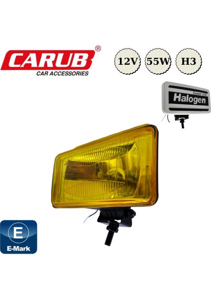 2 Adet Carub Sis Lamba Comet 550 20X9,5X8,5KAPAKLI Sarı Sis Farı