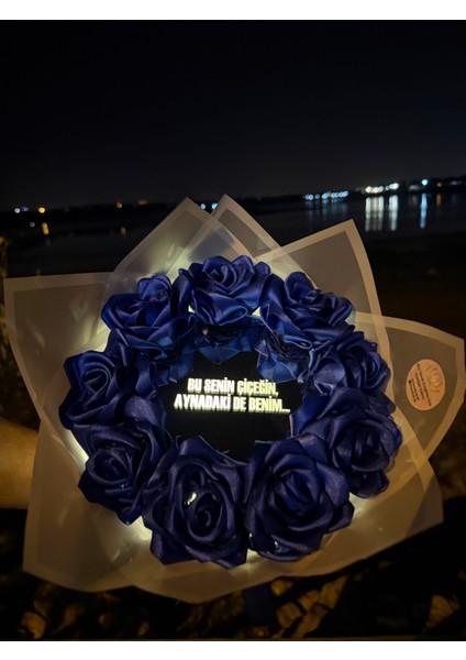 Gerçek Görünümlü Ayna Yazısı Ledli Yapay Gül Buketi Yapay Çiçek indirimleri
