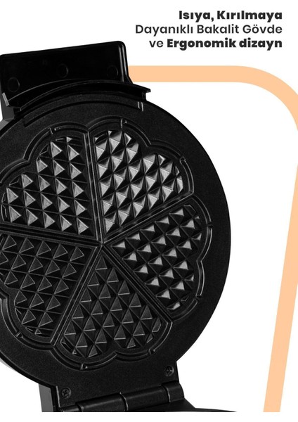 Pembe Derin Plakalı 1000W Waffle Makinesi, Taşmayı Önler, Şık ve Kullanışlı indirimleri