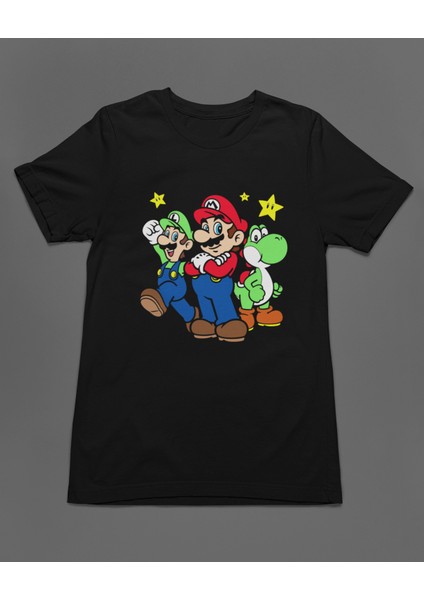 Super Mario Game Lugi Yoshi Unisex Tişört T-Shirt fiyatları