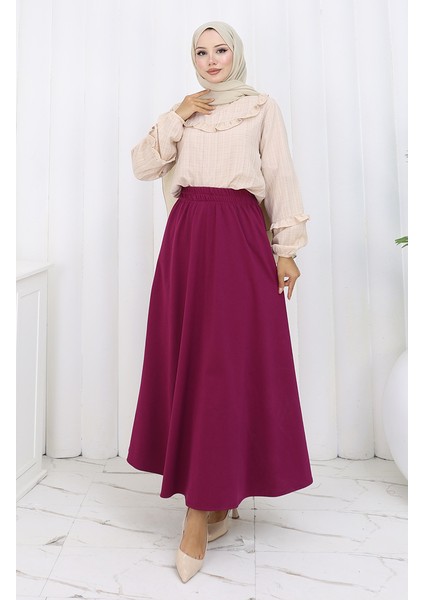 Oysho Kumaş Etek 5578-09 Mürdüm fiyatları