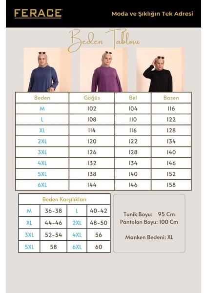 Kadin Tesettur Giyim Buyuk Beden Tesettur Ikili Takim Ayrobin Pantolon Tunik Takim