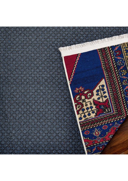 Mavi Göbekli Modern Etnik Desenli Halı | Makinada Yıkanabilir | Hav Toz Vermez | Leke Tutmayaz | Kaymaz Taban | Dijital Makine Baskı | Salon Yolluk Mutfak Halısı fırsatları
