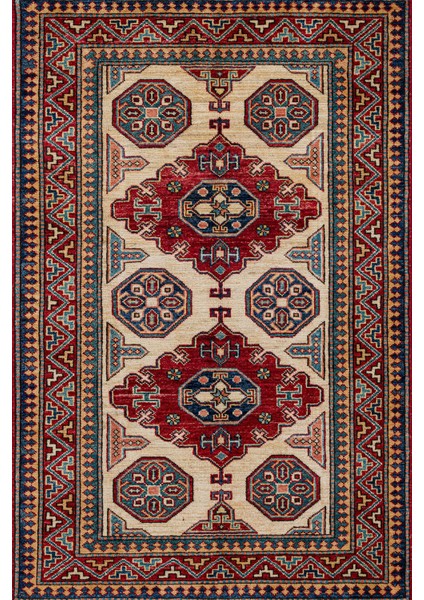Krem Madalyon Modern Etnik Desenli Halı | Makinada Yıkanabilir | Hav Toz Vermez | Leke Tutmayaz | Kaymaz Taban | Dijital Makine Baskı | Salon Yolluk Mutfak Halısı