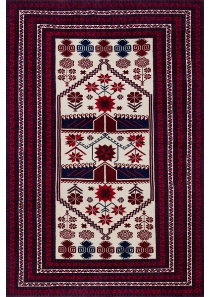 Bordo Bordürlü Modern Etnik Desenli Halı | Makinada Yıkanabilir | Hav Toz Vermez | Leke Tutmayaz | Kaymaz Taban | Dijital Makine Baskı | Salon Yolluk Mutfak Halısı