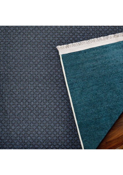 Mavi Düz Modern Etnik Desenli Halı | Makinada Yıkanabilir | Hav Toz Vermez | Leke Tutmayaz | Kaymaz Taban | Dijital Makine Baskı | Salon Yolluk Mutfak Halısı fırsatları