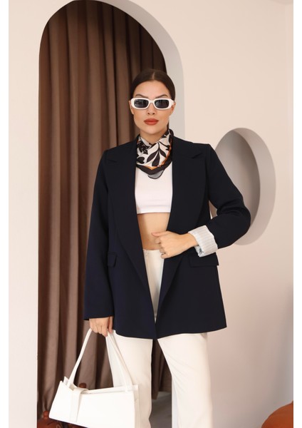 Kadın Lacivert Kol Detaylı Blazer Ceket fiyatları