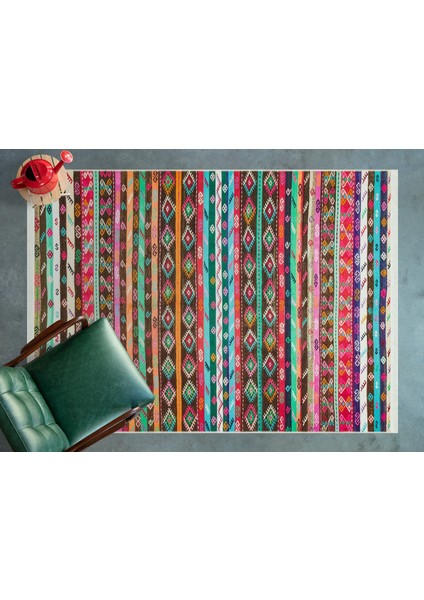 Renkli Etnik Modern Etnik Desenli Halı | Makinada Yıkanabilir | Hav Toz Vermez | Leke Tutmayaz | Kaymaz Taban | Dijital Makine Baskı | Salon Yolluk Mutfak Halısı fiyatları