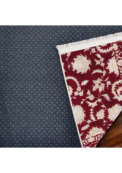 Bordo Çiçekli Modern Etnik Desenli Halı | Makinada Yıkanabilir | Hav Toz Vermez | Leke Tutmayaz | Kaymaz Taban | Dijital Makine Baskı | Salon Yolluk Mutfak Halısı fırsatları
