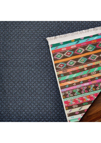 Renkli Etnik Modern Etnik Desenli Halı | Makinada Yıkanabilir | Hav Toz Vermez | Leke Tutmayaz | Kaymaz Taban | Dijital Makine Baskı | Salon Yolluk Mutfak Halısı fırsatları