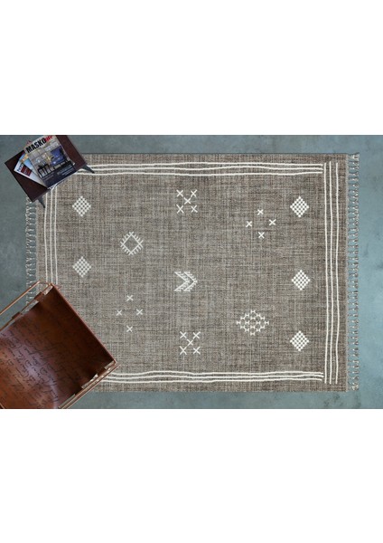 Kahve Etnik Modern Etnik Desenli Halı | Makinada Yıkanabilir | Hav Toz Vermez | Leke Tutmayaz | Kaymaz Taban | Dijital Makine Baskı | Salon Yolluk Mutfak Halısı fiyatları