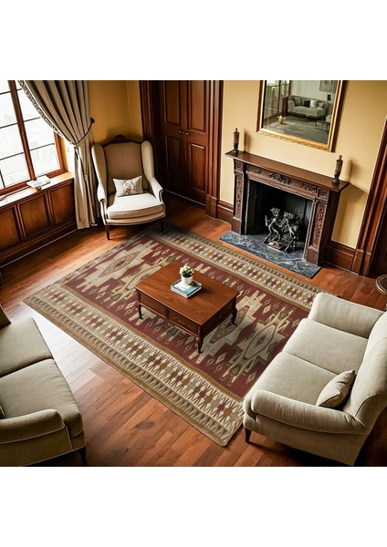 Kahverengi Madalyon Modern Etnik Desenli Halı | Makinada Yıkanabilir | Hav Toz Vermez | Leke Tutmayaz | Kaymaz Taban | Dijital Makine Baskı | Salon Yolluk Mutfak Halısı fiyatları