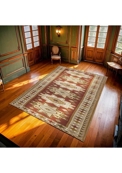 Kahverengi Madalyon Modern Etnik Desenli Halı | Makinada Yıkanabilir | Hav Toz Vermez | Leke Tutmayaz | Kaymaz Taban | Dijital Makine Baskı | Salon Yolluk Mutfak Halısı modelleri