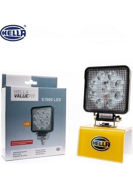 Hella Germany 10V-30V Çalışma Lambası 9 x 3W Power Ledli Kare Far Sis 1 Adet 106X106