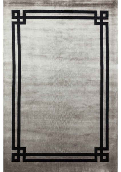 Gri Çerçeveli Modern Etnik Desenli Halı | Makinada Yıkanabilir | Hav Toz Vermez | Leke Tutmayaz | Kaymaz Taban | Dijital Makine Baskı | Salon Yolluk Mutfak Halısı