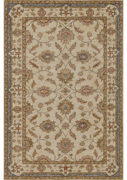 Krem Çiçekli Modern Etnik Desenli Halı | Makinada Yıkanabilir | Hav Toz Vermez | Leke Tutmayaz | Kaymaz Taban | Dijital Makine Baskı | Salon Yolluk Mutfak Halısı