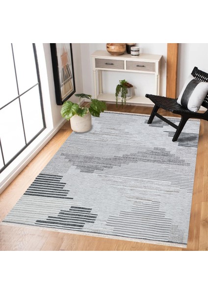 Gri Geometrik Modern Etnik Desenli Halı | Makinada Yıkanabilir | Hav Toz Vermez | Leke Tutmayaz | Kaymaz Taban | Dijital Makine Baskı | Salon Yolluk Mutfak Halısı modelleri