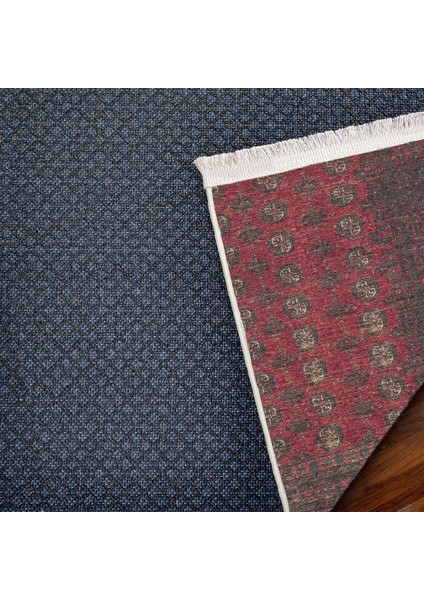 Kırmızı Çerçeveli Modern Etnik Desenli Halı | Makinada Yıkanabilir | Hav Toz Vermez | Leke Tutmayaz | Kaymaz Taban | Dijital Makine Baskı | Salon Yolluk Mutfak Halısı fırsatları