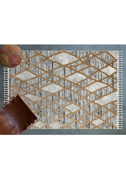 Gri Geometrik Modern Etnik Desenli Halı | Makinada Yıkanabilir | Hav Toz Vermez | Leke Tutmayaz | Kaymaz Taban | Dijital Makine Baskı | Salon Yolluk Mutfak Halısı modelleri