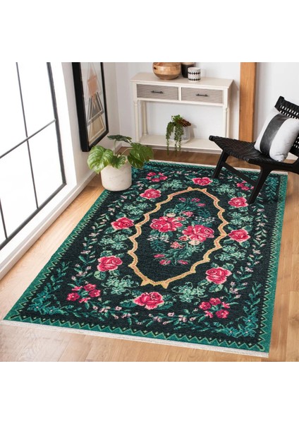Siyah Karabağ Modern Etnik Desenli Halı | Makinada Yıkanabilir | Hav Toz Vermez | Leke Tutmayaz | Kaymaz Taban | Dijital Makine Baskı | Salon Yolluk Mutfak Halısı modelleri