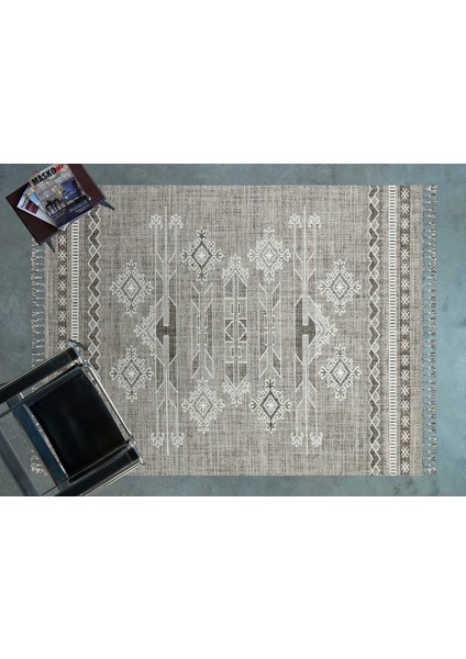 Kahve Etnik Modern Etnik Desenli Halı | Makinada Yıkanabilir | Hav Toz Vermez | Leke Tutmayaz | Kaymaz Taban | Dijital Makine Baskı | Salon Yolluk Mutfak Halısı modelleri