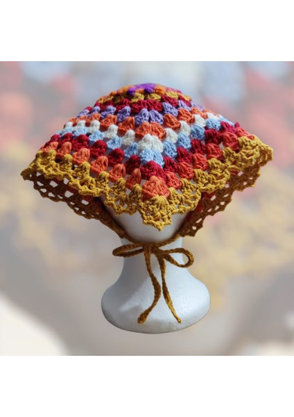Çok Renkli Bohem Örgü Bandana