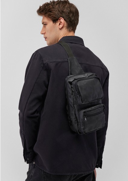 Kamuflaj Baskılı Siyah Çapraz Çanta 091811-900