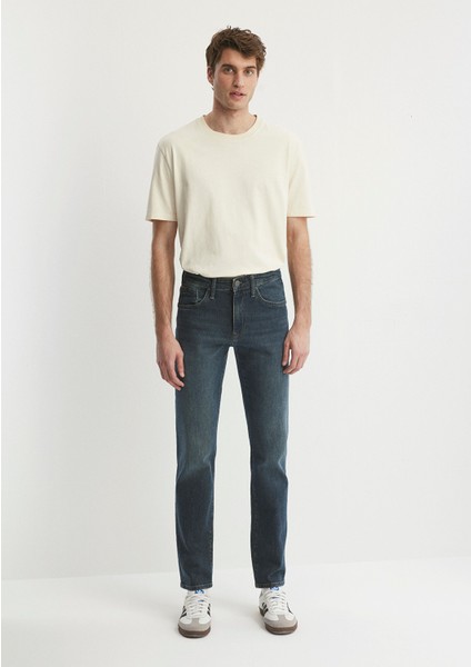 Martin Mavi Black Puslu Koyu Mavi Jean Pantolon 0037828186