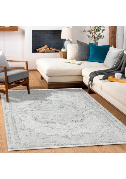 Gri Göbekli Modern Etnik Desenli Halı | Makinada Yıkanabilir | Hav Toz Vermez | Leke Tutmayaz | Kaymaz Taban | Dijital Makine Baskı | Salon Yolluk Mutfak Halısı fiyatları