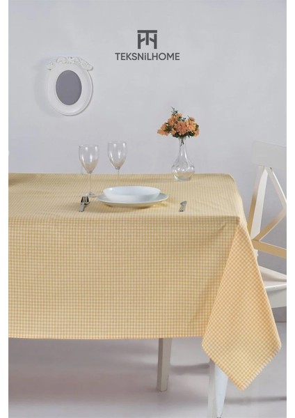 | Pötikare Klasik Sarı Masa Örtüsü Kamp Piknik Örtüsü 170X170 cm