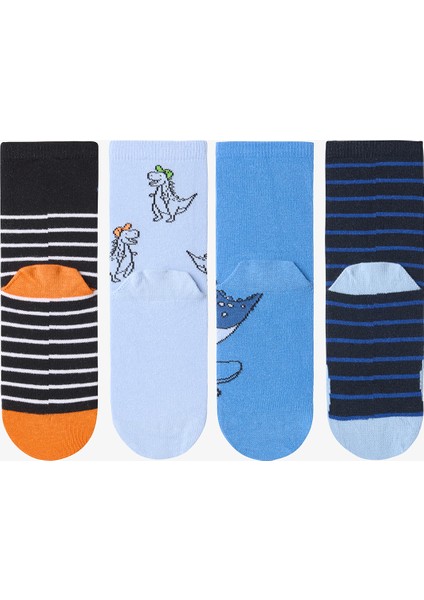 Erkek Çocuk Angry Dino Pamuklu 4'lü Soket Çorap fiyatları