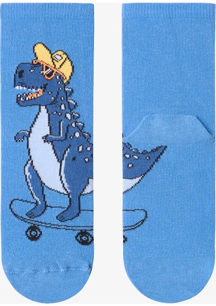 Erkek Çocuk Angry Dino Pamuklu 4'lü Soket Çorap fırsatları