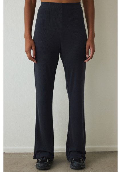 Siyah Modal Yüksek Bel Fitilli İspanyol Paça Tayt modelleri