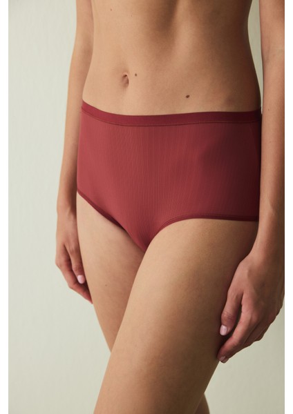 Bordo Essentials Yüksek Bel Külot