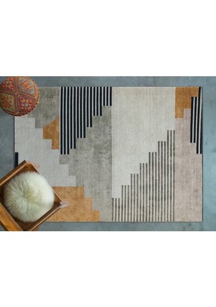 Gri Geometrik Modern Etnik Desenli Halı | Makinada Yıkanabilir | Hav Toz Vermez | Leke Tutmayaz | Kaymaz Taban | Dijital Makine Baskı | Salon Yolluk Mutfak Halısı fiyatları