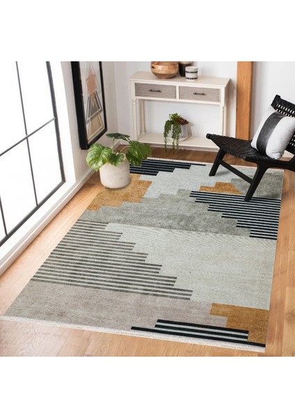 Gri Geometrik Modern Etnik Desenli Halı | Makinada Yıkanabilir | Hav Toz Vermez | Leke Tutmayaz | Kaymaz Taban | Dijital Makine Baskı | Salon Yolluk Mutfak Halısı modelleri