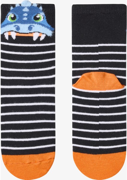 Erkek Çocuk Angry Dino Pamuklu 4'lü Soket Çorap
