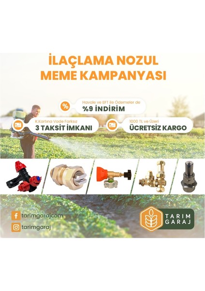 Holder İlaçlama Makina Kelepçesiz Meme-G101-2 Adet modelleri