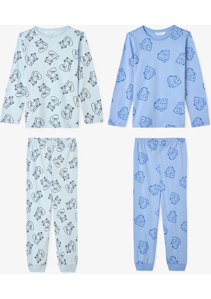 Erkek Çocuk Kirpi Desenli 2'li Pamuklu Pijama Takımı