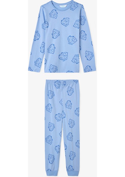 Erkek Çocuk Kirpi Desenli 2'li Pamuklu Pijama Takımı indirimleri