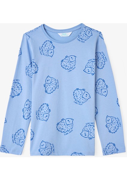 Erkek Çocuk Kirpi Desenli 2'li Pamuklu Pijama Takımı