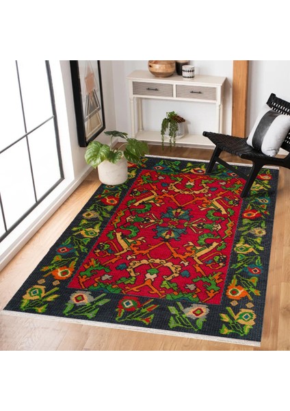 Kırmızı Etnik Modern Etnik Desenli Halı | Makinada Yıkanabilir | Hav Toz Vermez | Leke Tutmayaz | Kaymaz Taban | Dijital Makine Baskı | Salon Yolluk Mutfak Halısı fiyatları