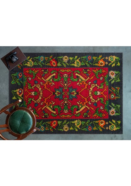 Kırmızı Etnik Modern Etnik Desenli Halı | Makinada Yıkanabilir | Hav Toz Vermez | Leke Tutmayaz | Kaymaz Taban | Dijital Makine Baskı | Salon Yolluk Mutfak Halısı modelleri