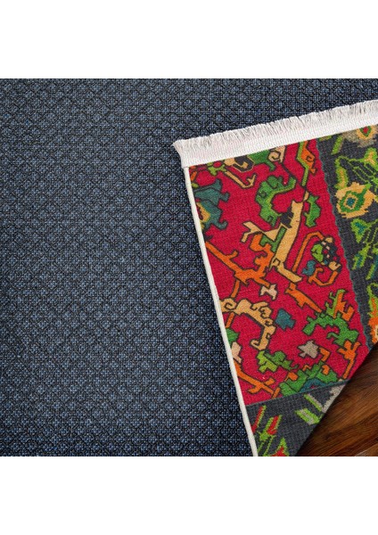 Kırmızı Etnik Modern Etnik Desenli Halı | Makinada Yıkanabilir | Hav Toz Vermez | Leke Tutmayaz | Kaymaz Taban | Dijital Makine Baskı | Salon Yolluk Mutfak Halısı fırsatları