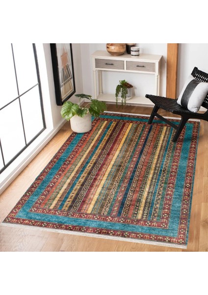 Mavi Etnik Modern Etnik Desenli Halı | Makinada Yıkanabilir | Hav Toz Vermez | Leke Tutmayaz | Kaymaz Taban | Dijital Makine Baskı | Salon Yolluk Mutfak Halısı modelleri