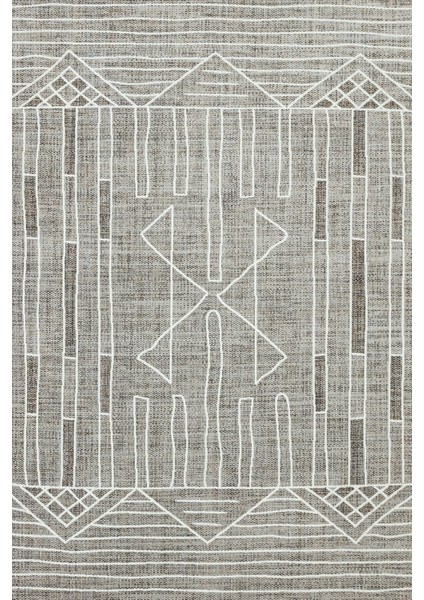 Kahve Etnik Modern Etnik Desenli Halı | Makinada Yıkanabilir | Hav Toz Vermez | Leke Tutmayaz | Kaymaz Taban | Dijital Makine Baskı | Salon Yolluk Mutfak Halısı